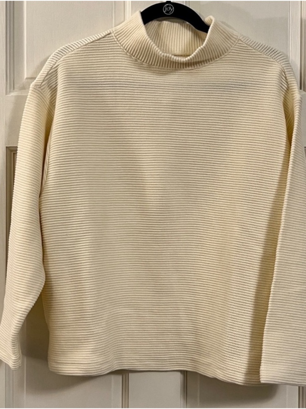 Madewell Cream Ribbed Cotton Mockneck Size XL